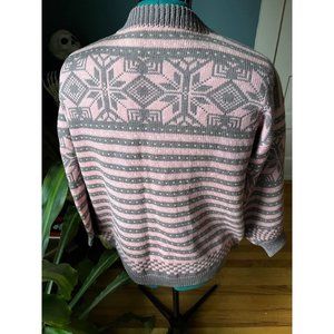 80s Acrylic + Wool L/S Crop Sweater Purple, Beige, Black, Multicolor